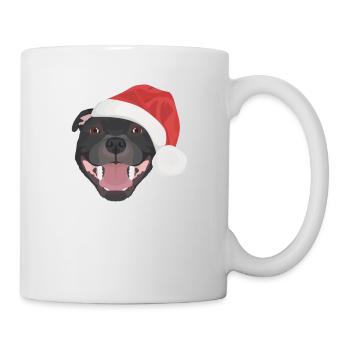 Staffordshire Bull Terrier Joyeux Noël - Mug blanc - blanc - Droite