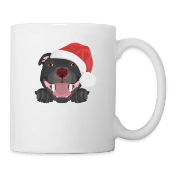 Staffordshire Bull Terrier Joyeux Noël - Mug blanc - blanc - Droite