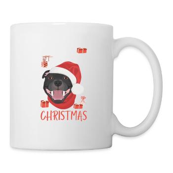 Staffordshire Bull Terrier Joyeux Noël - Mug blanc - blanc - Droite