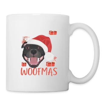 Staffordshire Bull Terrier Joyeux Noël - Mug blanc - blanc - Droite