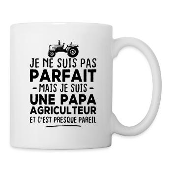 Pas parfait mais je suis une papa agriculteur - Mug blanc - blanc - Droite