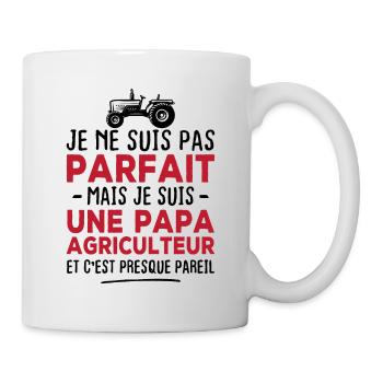 Pas parfait mais je suis une papa agriculteur - Mug blanc - blanc - Droite