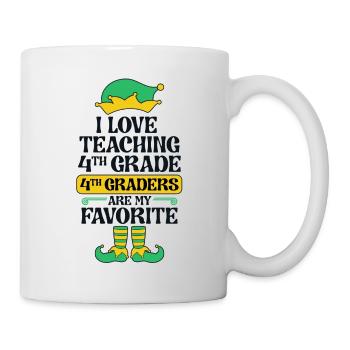 4th Grade Teacher Elf Christmas School Party I - Mug - white - Right