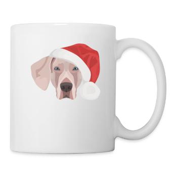 Weimaraner Frohe Weihnachten - Tasse - Weiß - Rechts