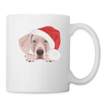 Weimaraner Frohe Weihnachten - Tasse - Weiß - Rechts