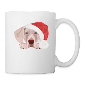 Weimaraner Frohe Weihnachten - Tasse - Weiß - Rechts