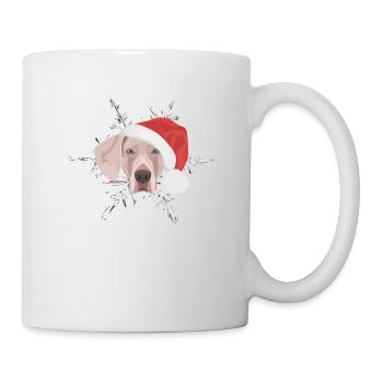 Weimaraner Frohe Weihnachten - Tasse - Weiß - Rechts