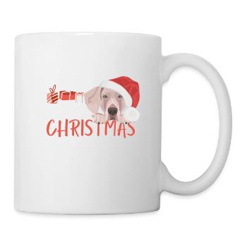 Weimaraner Frohe Weihnachten - Tasse - Weiß - Rechts