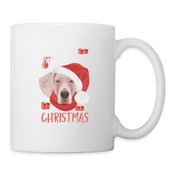 Weimaraner Frohe Weihnachten - Tasse - Weiß - Rechts