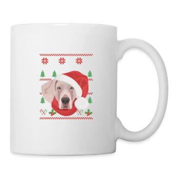 Weimaraner Frohe Weihnachten - Tasse - Weiß - Rechts