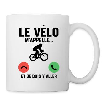 Le vélo m'appelle - Mug blanc - blanc - Droite