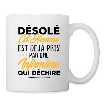 Cet homme est déjà pris par une infirmière - Mug blanc - blanc - Droite