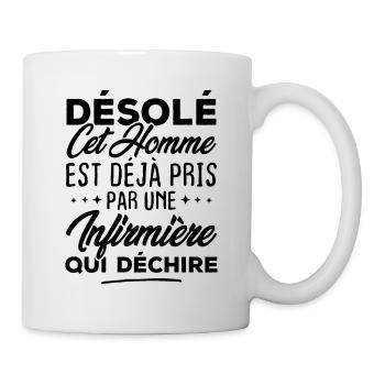 Cet homme est déjà pris par une infirmière - Mug blanc - blanc - Droite