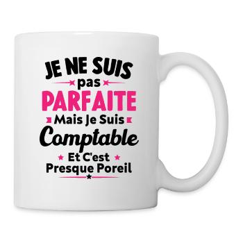 Pas parfaite mais je suis Comptable - Mug blanc - blanc - Droite