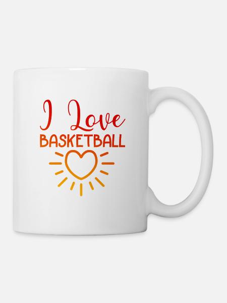 Ich liebe Basketball - Tasse - Weiß
