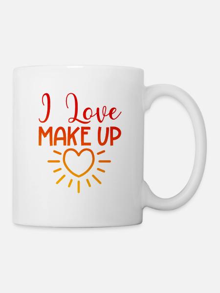 Ich liebe Make up - Tasse - Weiß