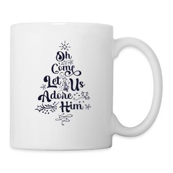 Oh komm, lass uns ihn anbeten Jesus Familie Christian - Tasse - Weiß - Rechts