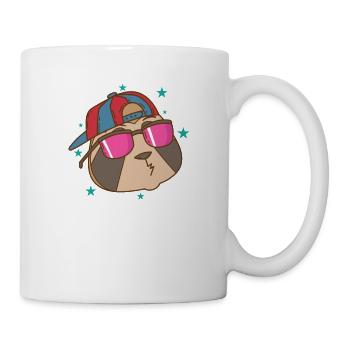 Cooles Faultier mit Sonnenbrille und Cappi - Tasse - Weiß - Rechts