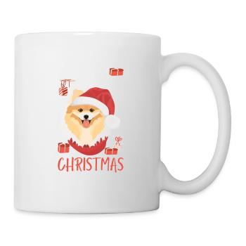 Zwergspitz Joyeux Noël - Mug blanc - blanc - Droite