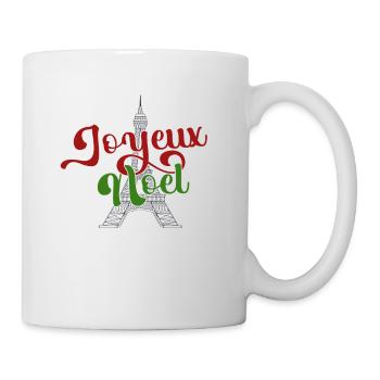 Joyeux Noel Französisch Frohe Weihnachten Frankreich Eiffel - Tasse - Weiß - Rechts