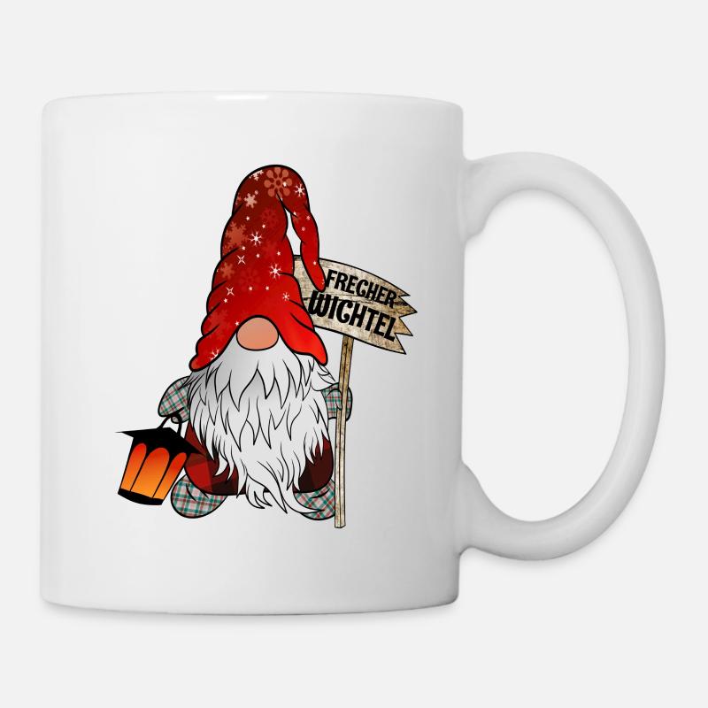 Gnome de Noël effronté Gnome - Mug blanc - blanc