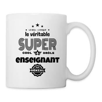 super enseignant 100% parfait humour - Mug blanc - blanc - Droite