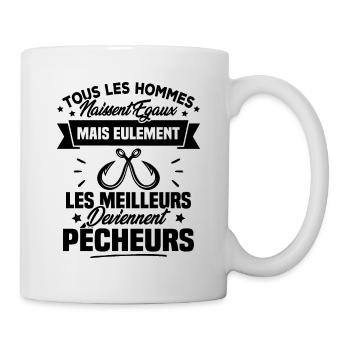 Les meilleurs hommes deviennent Pêcheurs - Mug blanc - blanc - Droite
