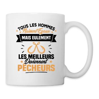Les meilleurs hommes deviennent Pêcheurs - Mug blanc - blanc - Droite