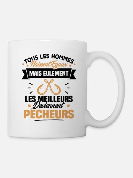 Les meilleurs hommes deviennent Pêcheurs - Mug blanc - blanc