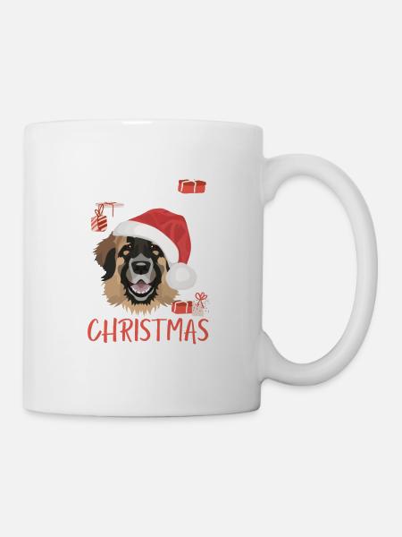 Leonberger Frohe Weihnachten - Tasse - Weiß