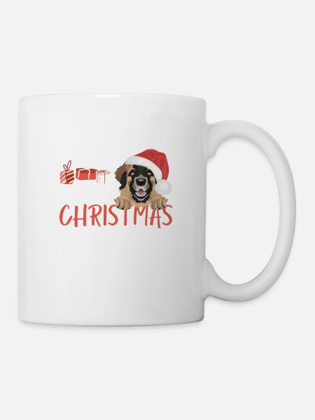 Leonberger Frohe Weihnachten - Tasse - Weiß