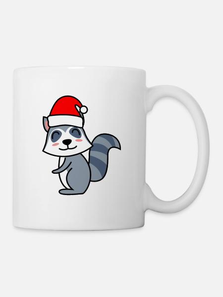 Raccoon Comic Noël - Mug blanc - blanc