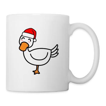 Ente Comic Weihnachten Xmas - Tasse - Weiß - Rechts