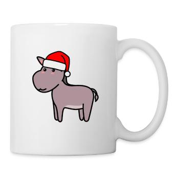 Esel Comic Weihnachten Xmas - Tasse - Weiß - Rechts