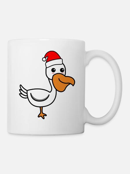Pelikan Comic Weihnachten Xmas - Tasse - Weiß