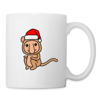 Affe comic Weihnachten Xmas - Tasse - Weiß - Rechts