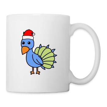 Pfau Comic Weihnachten Xmas - Tasse - Weiß - Rechts