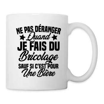 Cadeau humour ne pas déranger bricolage bière - Mug blanc - blanc - Droite