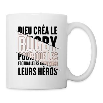 Dieu créa le rugby humour sport - Mug blanc - blanc - Droite