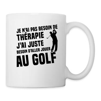 Thérapie golf - Humour cadeau golfeur - Mug blanc - blanc - Droite