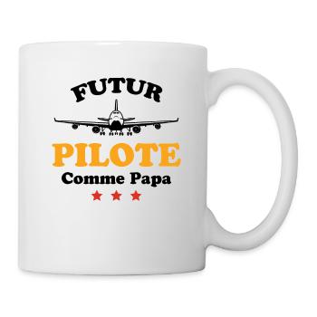Futur pilote comme papa humour cadeau - Mug blanc - blanc - Droite