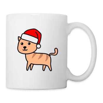 Katze Comic Weihnachten Xmas - Tasse - Weiß - Rechts