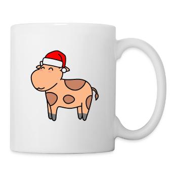 Kuh Comic Weihnachten Xmas - Tasse - Weiß - Rechts