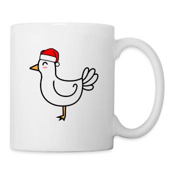 Huhn Comic Weihnachten Xmas - Tasse - Weiß - Rechts