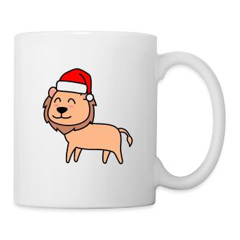 Löwe Comic Weihnachten Xmas - Tasse - Weiß - Rechts