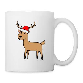 Hirsch Comic Weihnachten Xmas - Tasse - Weiß - Rechts