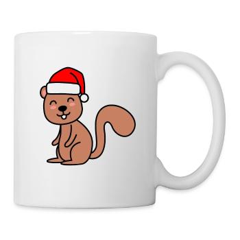 Eichhörnchen Comic Weihnachten Xmas - Tasse - Weiß - Rechts