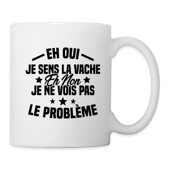 Eh oui je sens la vache - Mug blanc - blanc - Droite