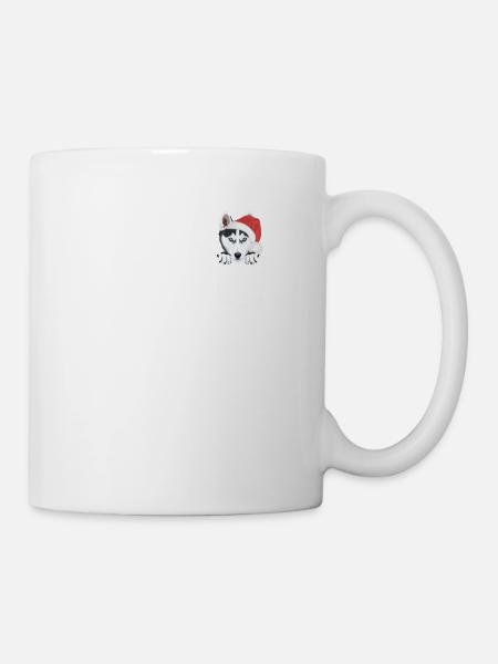 Husky Frohe Weihnachten - Tasse - Weiß