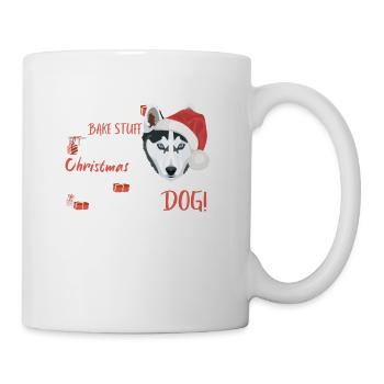 Husky Frohe Weihnachten - Tasse - Weiß - Rechts